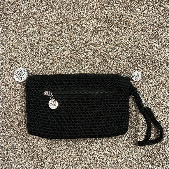 The Sak Black knit Clutch with Wrist Strap - Picture 1 of 7
